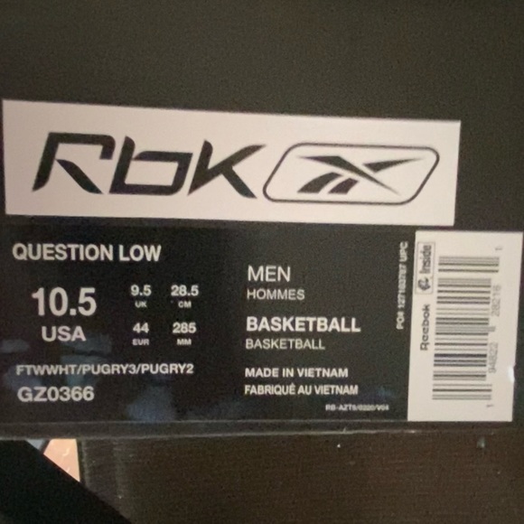 Reebok question low size 10.5 with original box - Picture 7 of 7